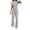 Gray, variant on Women'S 2 Piece Lounge Outfits Slim Short Sleeve Tops Mid Rise Flare Leggings Sets Yoga Sweatsuit Pink XL