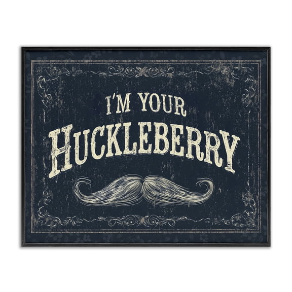 Stupell Industries Shabby Chic I'm Your Huckleberry Black Framed Giclee Art, 14 x 11, by Arlington Prints