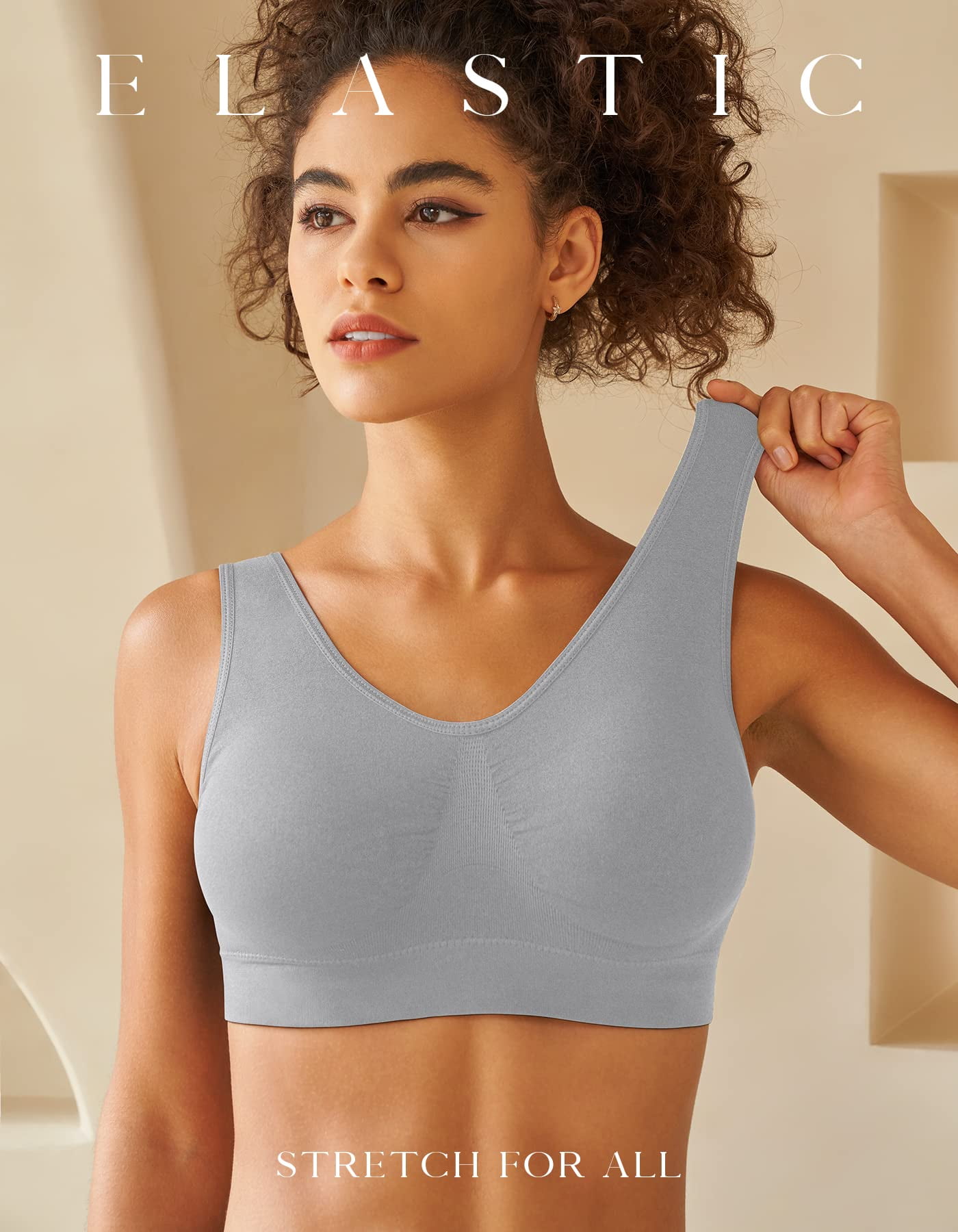 Comfortable Bra,3 Pack Seamless Removable Pads Sleep Bras,Yoga Bra,Sports Bras for Women