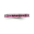 thumbnail image 5 of 14k White Gold Channel Set Gemstone Ruby Wedding Band Classic Anniversary Ring 1/4 Ct., 5 of 8