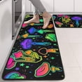 thumbnail image 2 of Kitchen Rugs Sets Of 2,Rainbow Mushroom Neon Black Pattern Anti Fatigue Kitchen Mat Rugs Non Slip Washable,Decorative Kitchen Floor Mats for Kitchen,Sink,Laundry,17"x47"+17"x47", 2 of 5