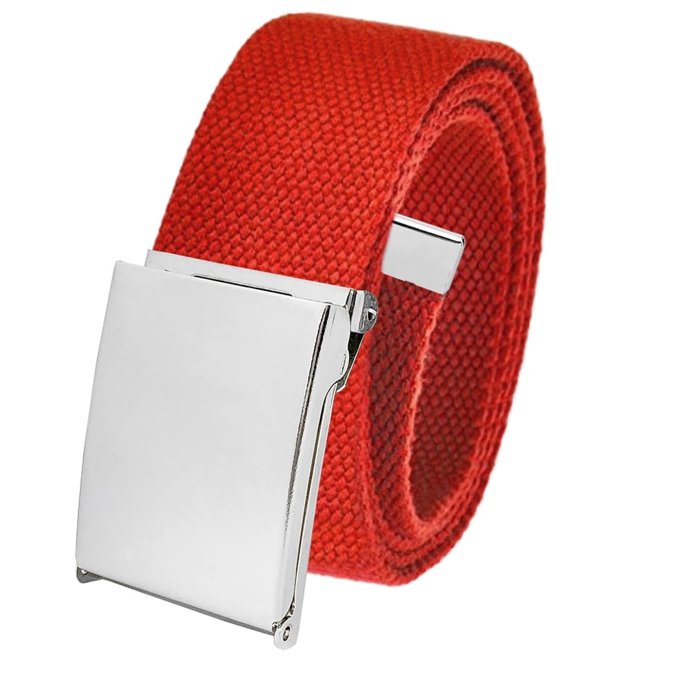 Cut to Fit Casual Men's Golf Belt in 1.5 Polished Silver Flip Top