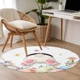 thumbnail image 4 of Round Rugs 3.3Ft, Easter Round Area Rug Washable Indoor Throw Carpet, Spring Rabbit Feet Eggs Botanical Blooms Flowers Soft Non Slip Circle Rug for Laundry Room Patio Home Decor Aesthetic, 4 of 8