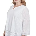 thumbnail image 4 of Alfred Dunner Womens Plus-Size Floral Embroidered Eyelet Trim Top, 4 of 4