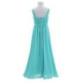 thumbnail image 5 of iiniim Little Big Girls Sleeveless Chiffon Flower Girl Junior Bridesmaid Long Dress Sky Blue 10, 5 of 7