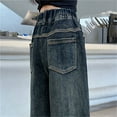 thumbnail image 6 of SNKSDGM Girls Pants Size 14-16 Plus Kids Girls Jeans Distressed Elastic Waist Baggy Denim Wide Leg Pants Trousers 5-6 Years, 6 of 8