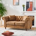 thumbnail image 4 of Leathaire 2-Piece Living Room Set, 3-Seater Chesterfield Sofa and Loveseat with Rolled Arms, Modern 5-Seater Tufted Cloud Couch for Living Room, Brown, 4 of 9