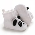 thumbnail image 2 of Baby Girls Boys Cozy Fleece Booties Panda Design Newborn Shoes Infant Footwear (White Panda, 6-12 Months), 2 of 13