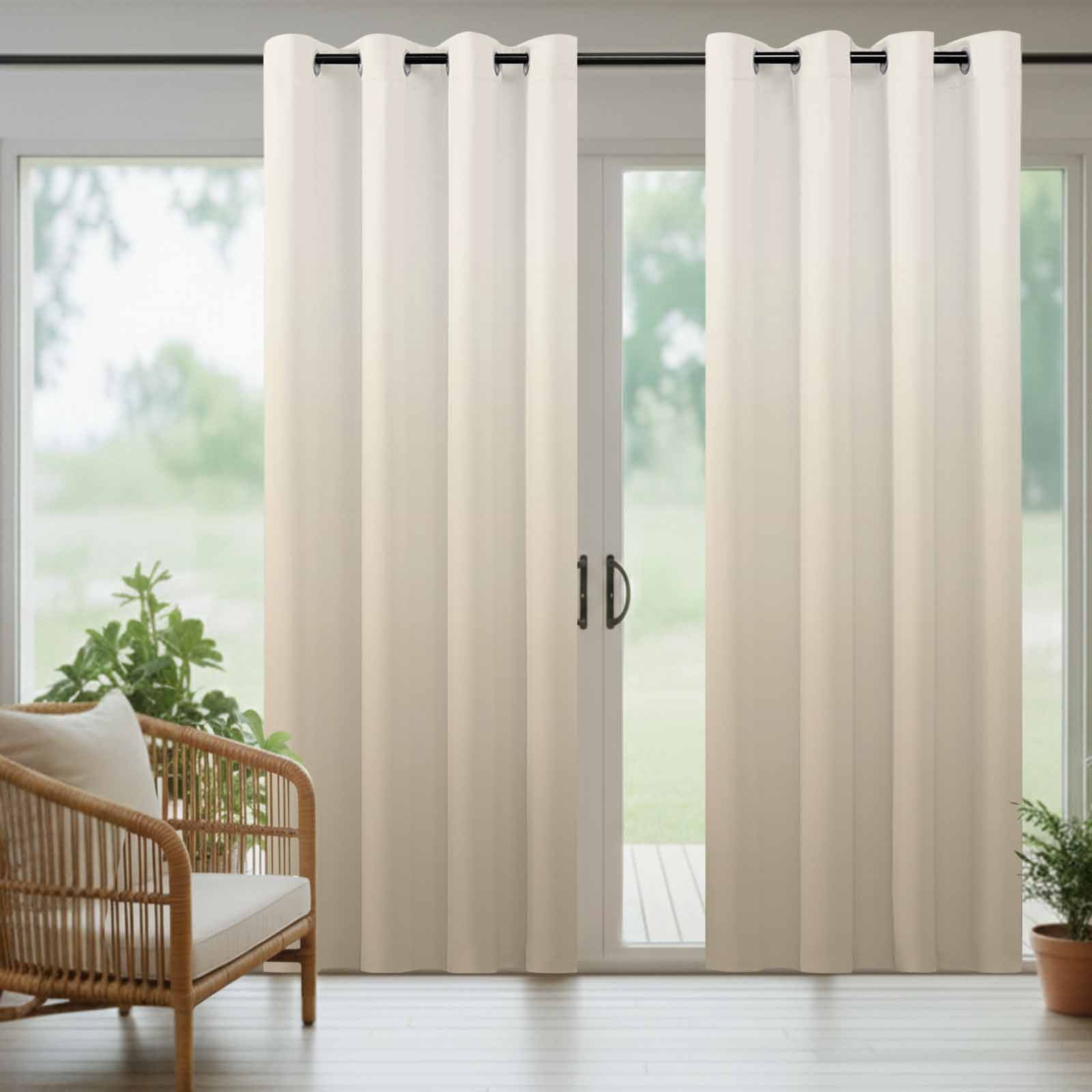 Beige Brown Ombre Outdoor Curtains for Patio Waterproof,Windproof Privacy Curtains with Weighted Bottom,Modern Abstract Art Gradient Aesthetics Outside Drapes for Picnic Garage Yard 54"x84" 1 Panel