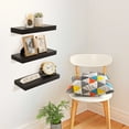 thumbnail image 2 of Sorbus 1.5 in x 16.25 in Black Floating Shelf Set 2 Pack, 2 of 7