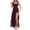 Wine Dress, variant on Htigea Womens Ruffle Strap High Slit Maxi Dress Sleeveless Square Neck Backless Party Club Dresses Evening Holiday Wedding Guest Dress Coffee,S