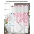 thumbnail image 4 of No Hook Cloth Fabric Shower Curtain with Snap in Liner, Cherry Blossom Waterproof Shower Curtains Set with See Through Top Window, Gradient Tree Pink Flower Plant Bath Curtains Shower 72"x84", 4 of 6