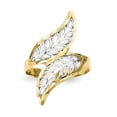 thumbnail image 1 of 10K Rhodium Plated Yellow Gold & Rhodium Diamond Cut Filigree Ring, 1 of 2