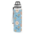 thumbnail image 2 of Dog Corgi and Flowers Sports Water Bottle Portable Travel Mug 32oz BPA Free Leak Proof Straw Transparent Tritan for Gym Yoga Cycling Camping, 2 of 7