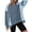 Blue, variant on Women's Colorblock High Low Sweatshirt Fall Pullover Long Sleeve Tops Casual Loose Fit Crewneck Tunic T-Shirts