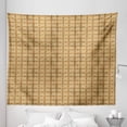 thumbnail image 1 of Retro Tapestry, Grungy Look Print with Perpendicularly Interlocking Circles and 4 Leaf Plants, Fabric Wall Hanging Decor for Bedroom Living Room Dorm, 5 Sizes, Caramel and Tan, by Ambesonne, 1 of 1