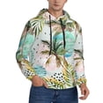 thumbnail image 2 of Naloa Watercolor Palm Tree Men's Casual Hooded Collar Drawstring Hoodies Pullover Sweatshirts Casual Long Sleeve Shirts-Large, 2 of 7
