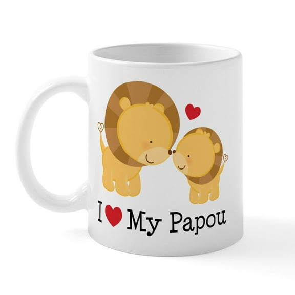 CafePress - I Heart My Papou Mug - 11 oz Ceramic Mug - Novelty Coffee Tea Cup