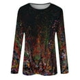 thumbnail image 4 of YDLCAFD T-Shirt Femme Décontracté Mode Imprimé Col Rond Manches Courtes Pull T-Shirt, 4 of 5