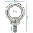 thumbnail image 5 of Pernos de ojo M8 Anillo de elevación Rosca macho Acero inoxidable 304 10 PCS Anillos de elevación, Tornillo de ojo redondo para pernos y equipos de elevación de ingeniería marina, 5 of 5