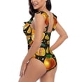 thumbnail image 5 of Yiaed Tangerine Print Women's Ruffled One Piece Swimsuit V Neck Swimwear Slimming Monokini for Woman-Medium, 5 of 8
