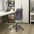 thumbnail image 3 of Home Office Desk Chairs, Computer Desk Chair Modern Leisure Chair Fabric Chair with Adjustable Height and Lumbar Pillow, Comfortable Swivel Rolling Chair for Office Study Bedroom Living Room, Red, 3 of 13