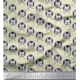 thumbnail image 1 of Soimoi Silk Fabric Circle & French Bull Dog Printed Fabric 1 Yard 42 Inch Wide, 1 of 1