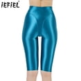thumbnail image 2 of Mallas cortas de 2 piezas falsas brillantes al óleo para mujer, pantalones cortos de gimnasia, pantalones cortos de Ballet, mallas elásticas de cintura alta para motorista, Yoga, Fitness y deportes, 2 of 4