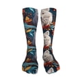 thumbnail image 5 of Kdxio White Wolf With Flowers Funny Silky Novelty Funky Long Knee High Socks Soft 3D Print Cosplay Crazy Stockings for Men Women, 5 of 8