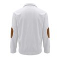 thumbnail image 5 of Men's Flag Print Stand Collar Quarter-Zip Sweatshirt, Casual Outdoor Button Placket Pullover Top, Spring Fall Patriotic Style,White,S, 5 of 9