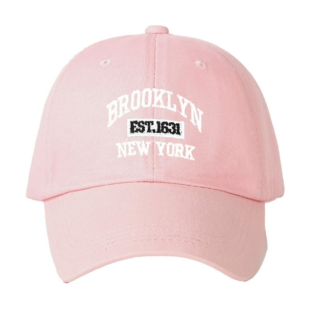 MIASHUI Men Women Classic Baseball Cap Vintage Embroidery Adjustable Trucker Hat,Pink