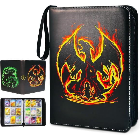 Carpeta para tarjetas coleccionables con capacidad para 400 tarjetas, 50 fundas extraíbles Carpeta para tarjetas coleccionables para la mayoría de tarjetas de juego de tamaño estándar