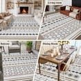 thumbnail image 5 of 5'x7' Area Rugs, Boho Aztec Indoor Outdoor Area Rug for Living Room Bedroom, Ethnic Brown Strips Geometric Tribal Rustic Washable Bathroom Rugs Kitchen Floor Carpet Mats Home Decor Aesthetic, 5 of 8