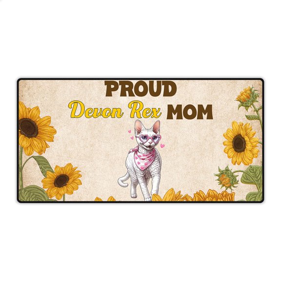 Proud Devon Rex Mom Happy Mother's Day with Love Desk Mat Full Keyboard Mouse Pad Cat Lover Kitten Owner Gifts Large Mousepad - 02003