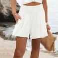 thumbnail image 2 of Shorts for Women Casual Summer Smocked Elastic Waist Comfy Detail Beach, 2 of 6