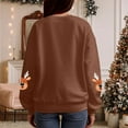 thumbnail image 6 of larppty Womens Oversized Christmas Sweaters Crewneck Reindeer Graphic Knit Long Sleeve Santa Xmas Pullover Sweater (Brown, L), 6 of 8