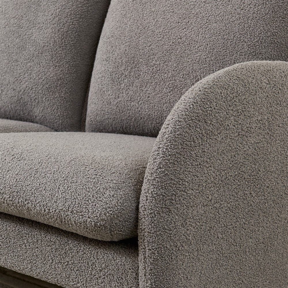 Modern Sherpa Fabric 59" Loveseat Sofa for Living Room - Solid Wood Frame