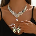 thumbnail image 3 of Faty-T Silver Bridal Wedding Jewelry Set Rhinestone Necklace Earrings Bracelet Sets Prom Formal Costume Jewelry Sets for Women and Brides, 3 of 9