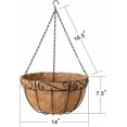 thumbnail image 2 of 4 Pack Metal Hanging Planter Basket with Coco Coir Liner 14 Inch Round Wire Plant Holder with Chain Porch Decor Flower Pots Hanger Garden Decoration Indoor Outdoor Watering Hanging Baskets, 2 of 8