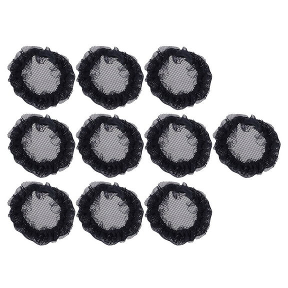 Soimiss 10Pcs Bun Hair Nets in Black for Women with Professional Look for Performance and Office