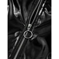 thumbnail image 3 of Manyakai Kids Girls Shiny Metallic Jackets Boys Long Sleeve Motorcycle Coats Outerwear Hip Hop Jazz Black 14, 3 of 8