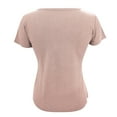 thumbnail image 5 of Baqcunre Womens Shirts Women Casual Solid Color Top Shirt V Neck Button Short Sleeve Knit Splice Shirt Fashion Casual Soft Blouse Top Womens T Shirts Womens Tops Pink XL, 5 of 6