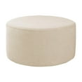 thumbnail image 1 of GROWTH TANK Round Ottoman Slipcover Footstool Footrest Cover Living Room Stool Beige, 1 of 7