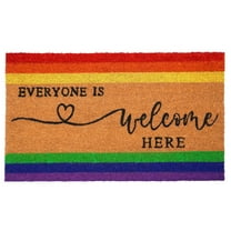 Calloway Mills 107832436 24 x 36 in. Coir & Vinyl Everyone is Welcome Here Rectangular Doormat - Multi Color