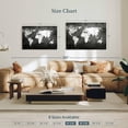 thumbnail image 4 of Elephant Stock Iron Impression World Map Wall Art - Horizontal Canvas Wall Art - Living Room Wall Decor - Map Canvas - Gray And White Decor - 45" x 30", 4 of 8