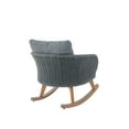 thumbnail image 7 of Outdoor Wicker Rocking Chair, Patio Rattan Rocker with 29.5" Extra Wide Seat, All-Weather Patio Wicker Chair with Wooden Legs and Cushions for Garden Backyard, Grey, 7 of 7