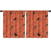 Blackout Kids Curtains,Halloween Spider Web Silhouette Pattern Childrens Insulated Curtains Set Of 2,Bedroom Essentials,Toddler Room Decor 52"x63"