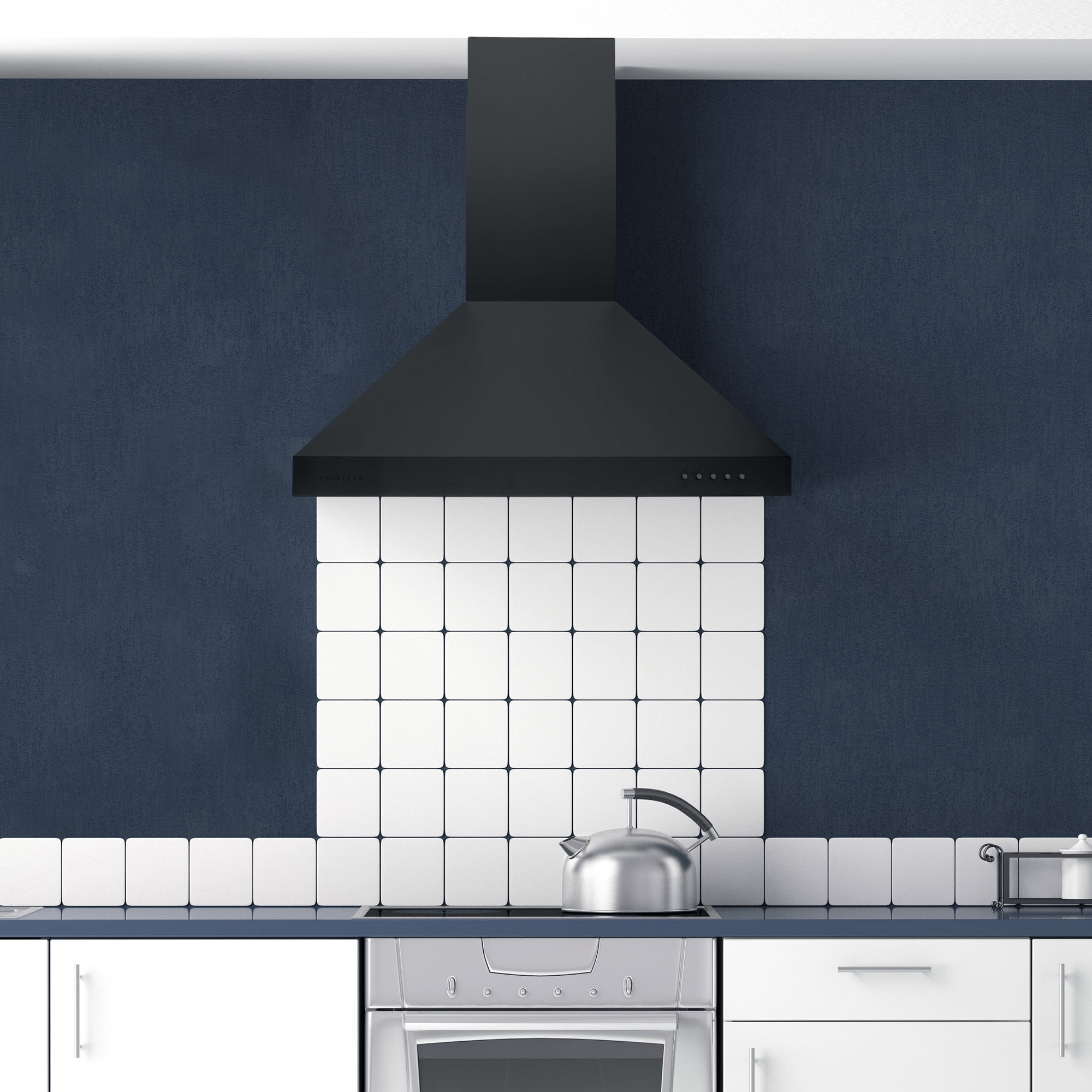 Hauslane Chef Series Base Model WM-530 30" Convertible Wall Mount Chimney Range Hood 120V in Matte Black