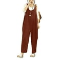 thumbnail image 4 of Baberdicy Women's Pants Women's Loose Long Sleeveless Jumpsuit Overalls Trousers Casual Pants, Pants Sweatpants Women Brown, 4 of 7