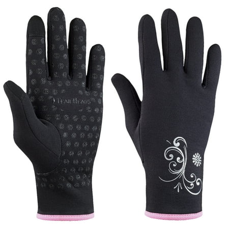 - trailheads power stretch women's running gloves - black / fast pink
